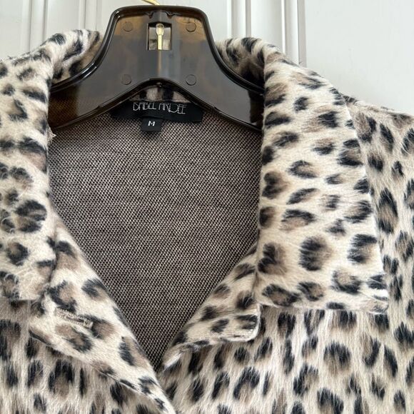 Leopard Print Button Up Teddy Jacket - Picture 3 of 5